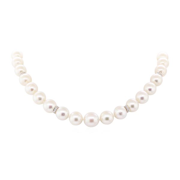 0.60 ctw Diamond and South Sea Pearl Necklace