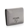 Image 1 : Prada Monochrome Compact Flap Wallet Saffiano Leather