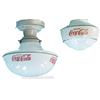 Image 1 : Lot Of 2 Coca Cola Milk Glass Ceiling Light Globes: 1 w