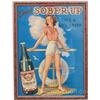 Image 1 : Drink "Sober-Up" Pin-Up Girl Cardboard Sign In Frame -