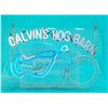 Image 1 : Calvins Hog Barn Neon Sign w/ Motorcycle, Works