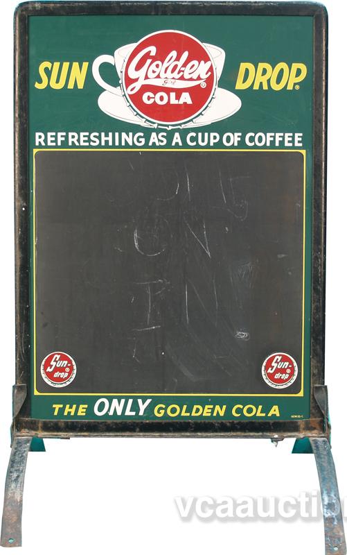 Sun Drop Gold-En Cola Double Sided Metal Sidewalk Sign