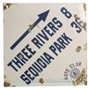 Image 1 : Auto Club So. Cal. Porcelain Street Sign: Three Rivers