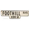 Image 1 : Foothill Blvd. 1100-W Porcelain Street Sign - 29" x 9"