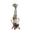 Image 1 : Figural Ceramic Lamp - Lady Upside Down On Chair w/ Fan