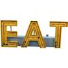 Image 2 : Outdoor Neon Sign "EAT" Yellow Porcelain Letters (Lime