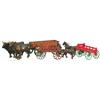 Image 1 : Lot Of 3 Cast-Iron Model Toy Wagon's: 1 w/ Bulls - 15"