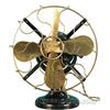 Image 1 : Cast-Iron Electric Countertop Rotating Fan, Black & Bra