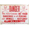 Image 1 : Danger Rat Poison Porcelain Sign "WIL-KIL Pest Control"
