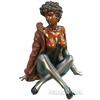 Image 1 : Bronze Statue Of Woman Sitting Cross-Legged & Topless F
