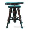 Image 1 : Solid Walnut Glass Ball Claw Foot Piano Stool