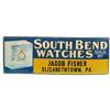 Image 1 : South Bend Watches Embossed Tin Sign - 28" x 10"