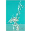 Image 1 : Crystal Glass Shark Display - 15" Tall
