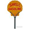 Image 1 : Shell Gasoline Double Sided Porcelain Sidewalk Sign, In