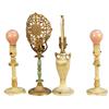 Image 1 : Lot Of 4 Old Electric Table Top Cast-Iron Lamps