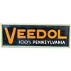 Image 1 : Veedol 100% Pennsylvania Tin Sign In Green Wood Frame -