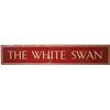 Image 1 : "The White Swan" Large Porcelain Sign - 96" x 18"