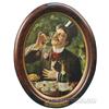 Image 1 : Cook's Champagne Large Oval Self Framed Metal Sign C. 1