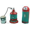 Image 1 : Lot Of 3 Texaco Items: Metal Trash Can - 36" Tall, Old