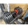 Image 2 : PAIR OF GRIT ADJUSTABLE WEIGHT DUMBBELLS WITH METAL STAND