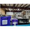 Image 2 : 3 SHELVES OF ASSORTED SPA LUNCH ROOM ITEM INCLUDING: WATER DISPENSERS, MICROWAVE, CUPS, DISHWARE,
