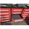 Image 2 : RED STEELMAN 15 DRAWER 2 DOOR WORKBENCH H36" X W112" X D24" WITH ANTI-SLIP LINING DRAWERS