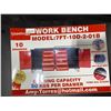 Image 2 : RED STEELMAN 10 DRAWER 2 DOOR WORKBENCH H36" X W88" X D24" WITH ANTI-SLIP LINING DRAWERS