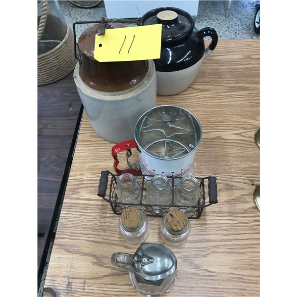 Brown Bean Pot and Jug, Sifter