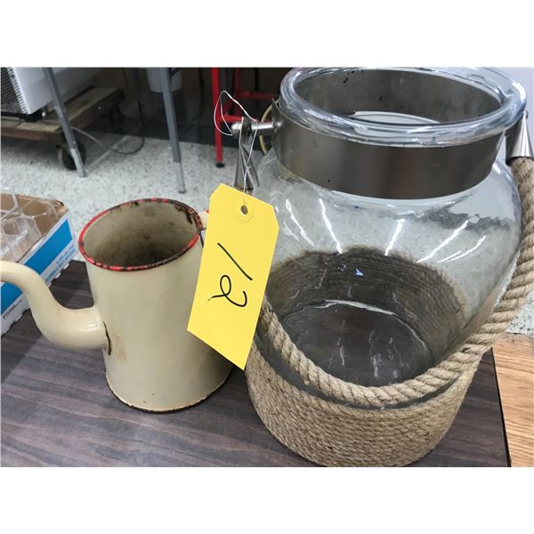 Rope Glass Jar and Tea Pot