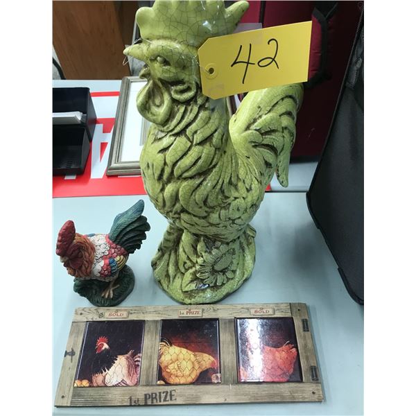 Glass Rooster, 1 Small, 1st Prize