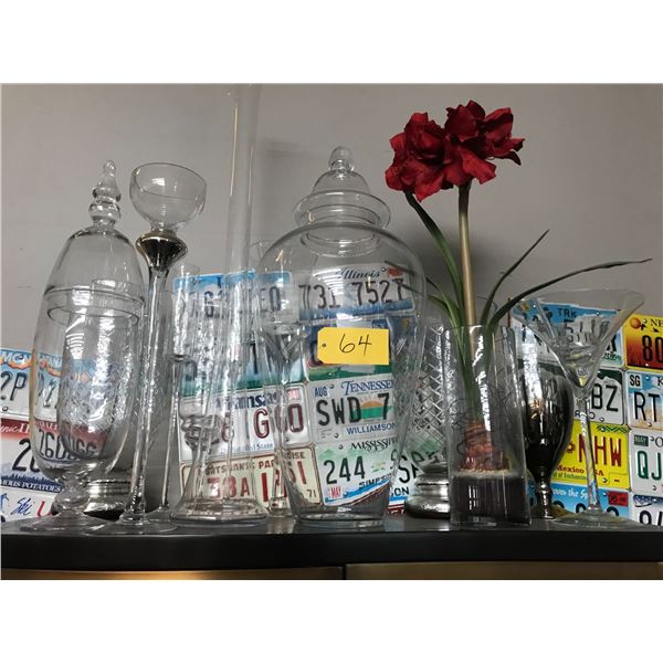 Various Glassware (Top Of Display Case)