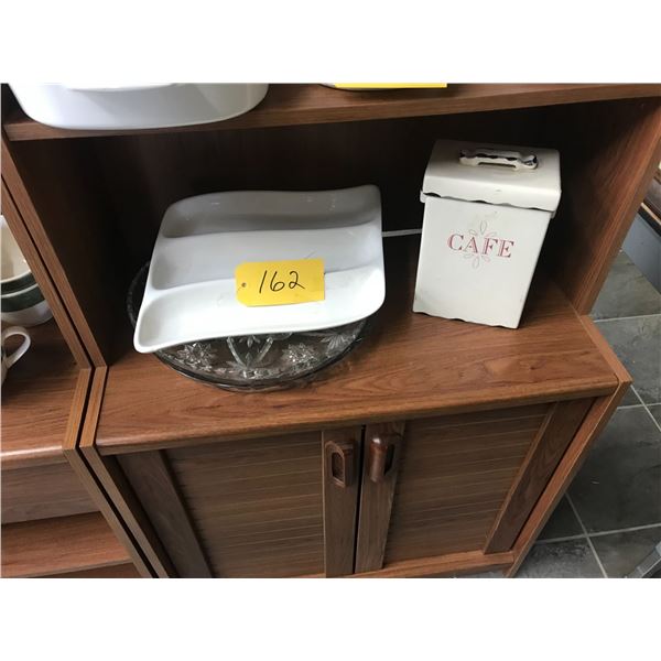 2- Serving Dishes and Café Canister (Bottom Right Shelf)