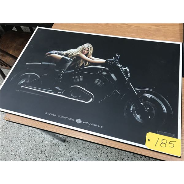 Poster Girl On Motorcycle