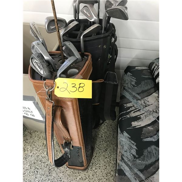 2 Golf Bags, c/w Various Clubs