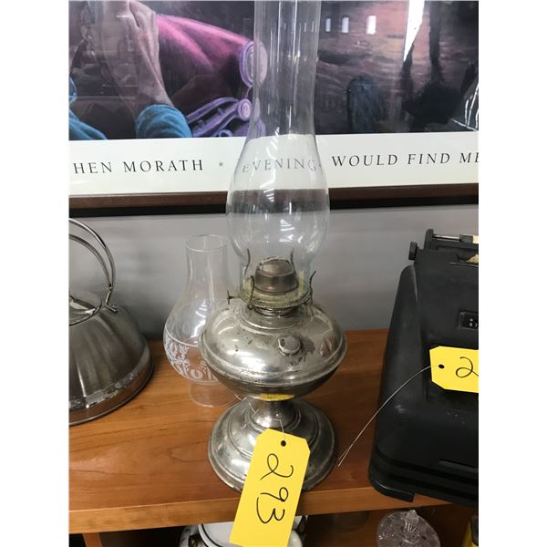 Chrome Base Lamp, Extra Chimmey