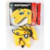 Image 3 : #3 NINTENDO N64 BOXED YELLOW CONTROLLER WORKING!