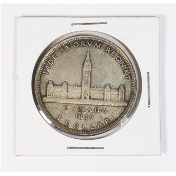 #19 1939CANADIAN $1 ROYAL VISIT SILVER DOLLAR COIN