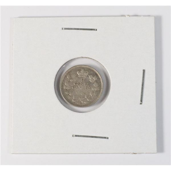 #34 1902 CANADA 5 CENT COIN SILVER
