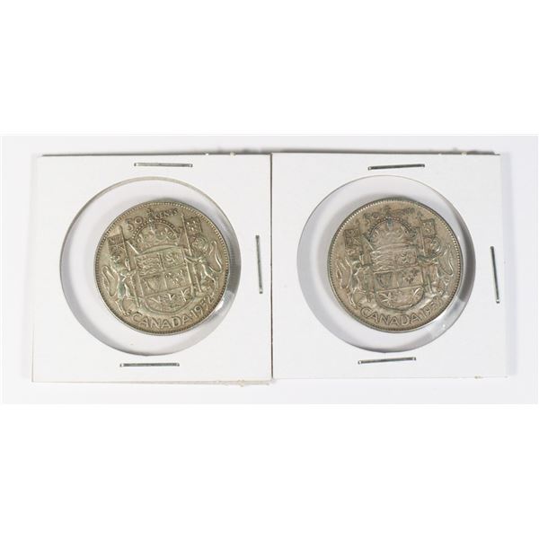 #43 LOT OF 2 CANADA 50 CENTS COINS