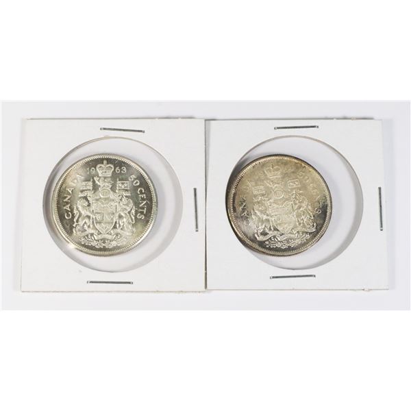 #45 LOT OF 2 CANADA 50 CENTS COINS