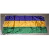 Image 1 : #478 MODERN LARGE SIZE GREEN YELLOW PURPLE FLAG