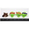 Image 1 : #600 LOT OF 4 VINTAGE TMNT RINGS SHREDDIES