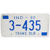 Image 1 : #1189 INDIANA TRANS DLR 1980 3-435 LICENSE
