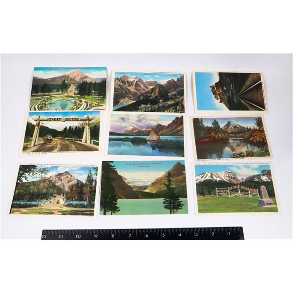 #1229 LOT OF 9 VINTAGE BANFF ALBERTA POST