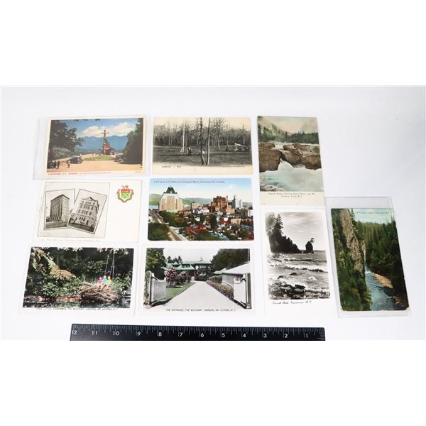 #1234 LOT OF 8 CANADIAN VINTAGE POST CARDS
