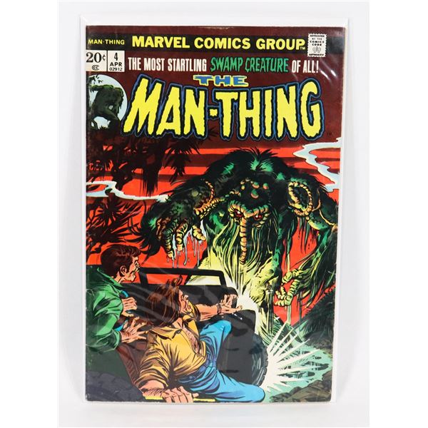 #1796 MARVEL COMICS THE MAN-THING #4 1974 WORN