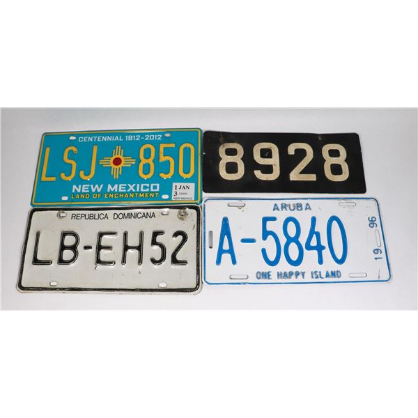 LOT OF 4 LICENSE PLATE