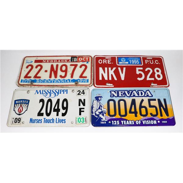 LOT OF 4 U.S. LICENSE PLATE