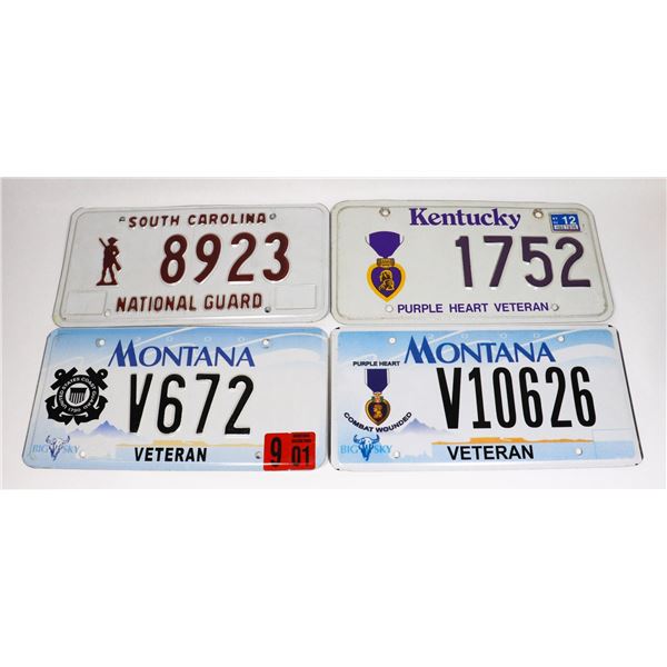 LOT OF 4 U.S. LICENSE PLATE