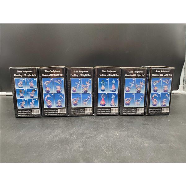 Flashing LED Glass Sculptures (6ct)
